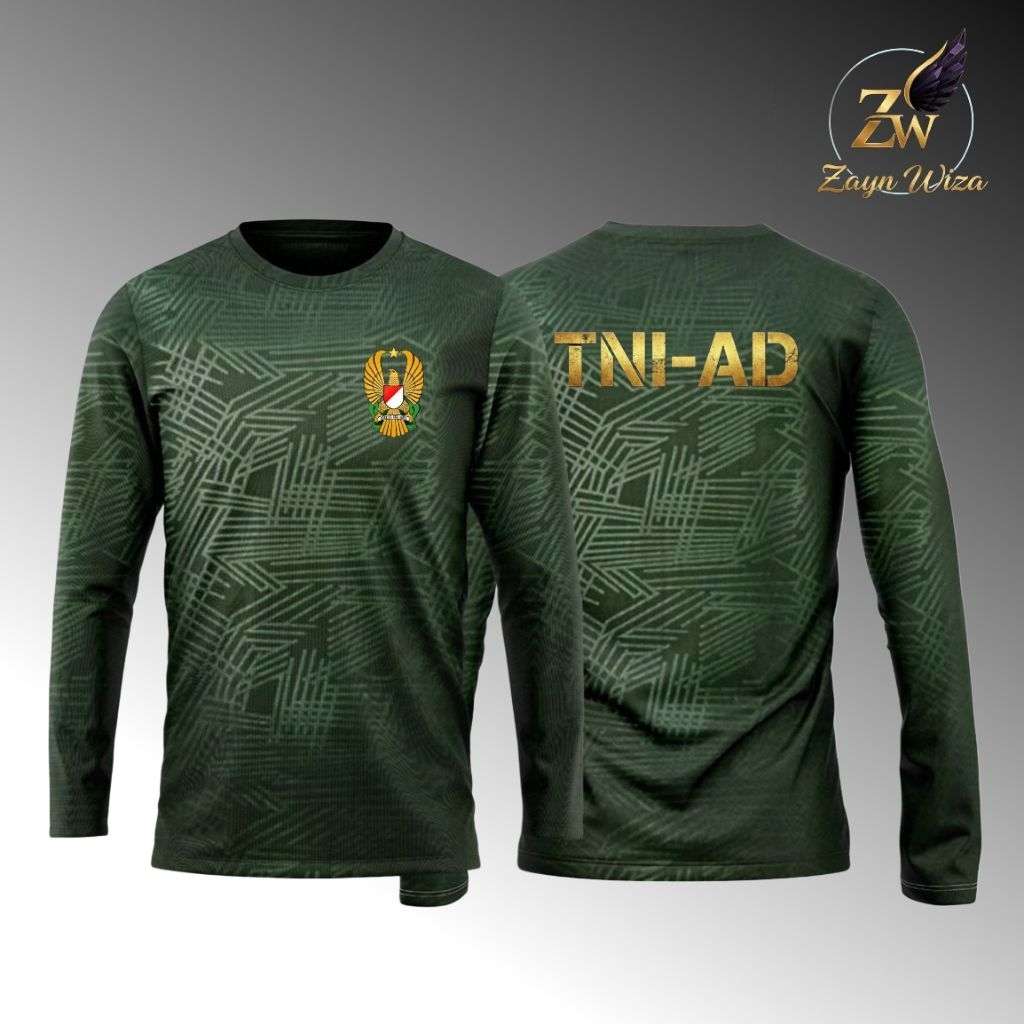 kaos TNI AD oblong lengan panjang kaos oblong lengan panjang bisa COD free custom
