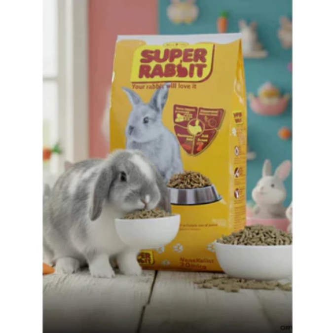 SUPER RABBIT 20kg Makanan Kelinci Hias Pakan Hewan Peliharaan Pelet Super Rabbit