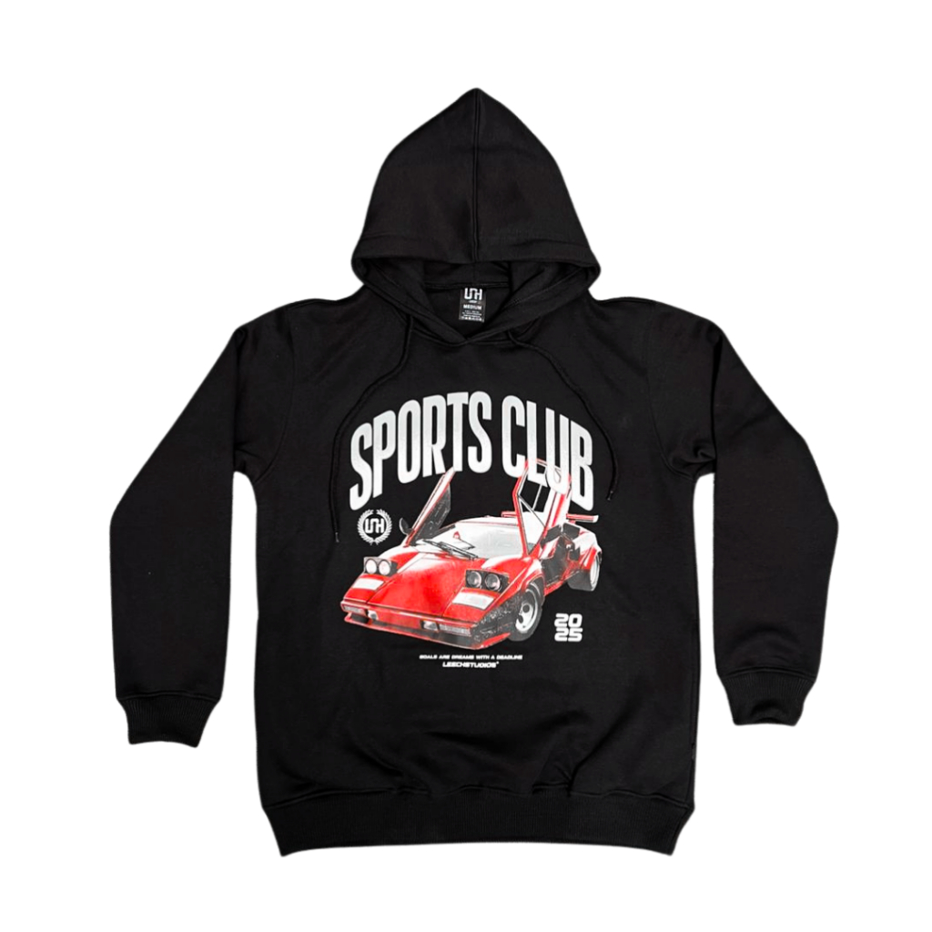 Leech.Co Hoodie - Sport Club Black | Sweater | Sweatshirt | Hodie Unisex | Hoodie Basic