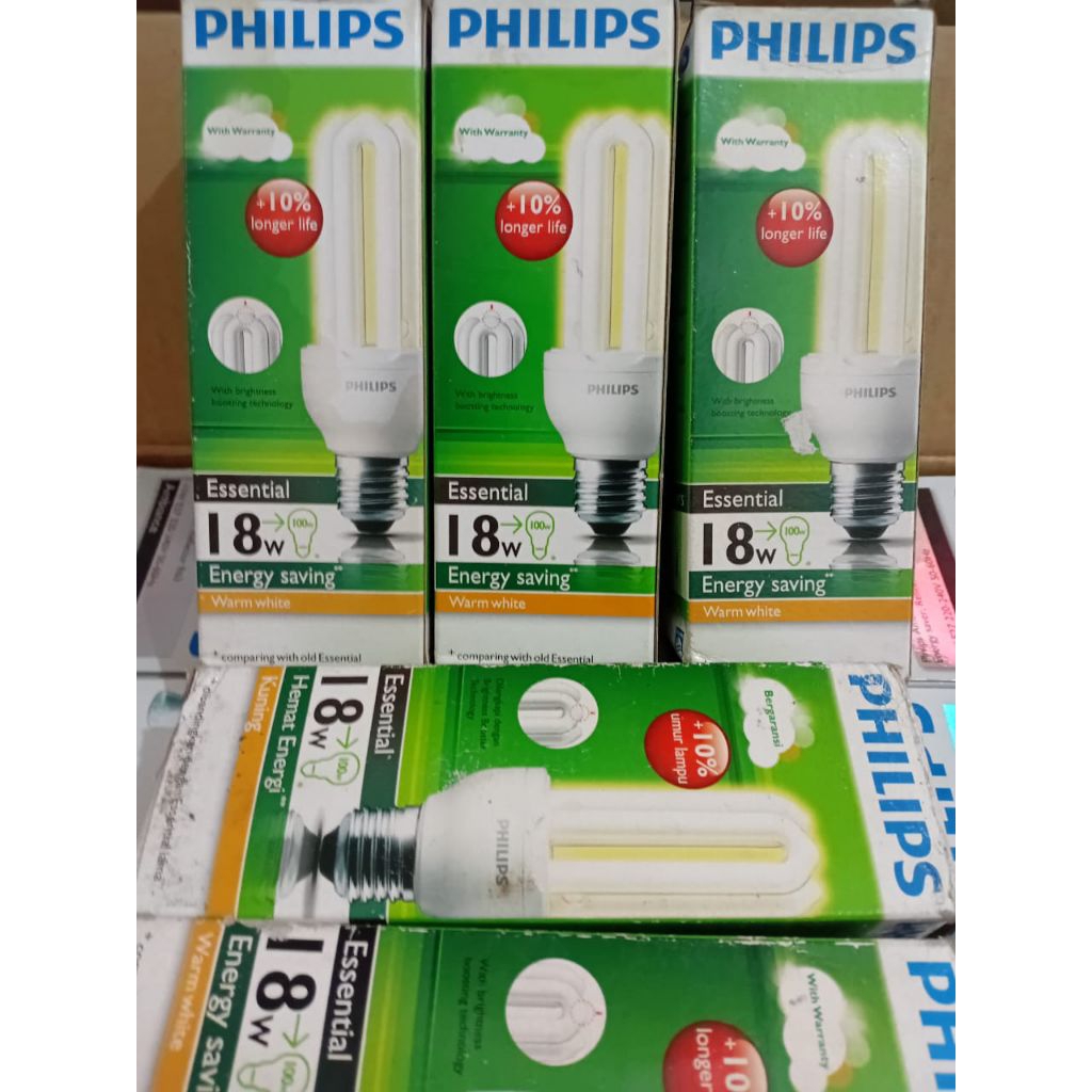 Lampu Philips Essential 18 Watt  | Cahaya Kuning E27