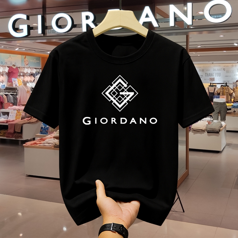 GIORDANO Kaos Pria Casual Original Adem & Nyaman Dipakai T-shirt