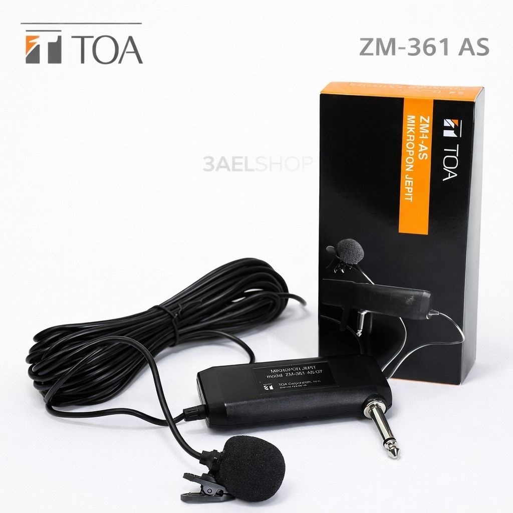 TOA ORIGINAL ZM-361 AS MIC CAPIT KANCING  IMAM MASJID KABEL JEPIT CLIP CONDENSER MICROPHONE
