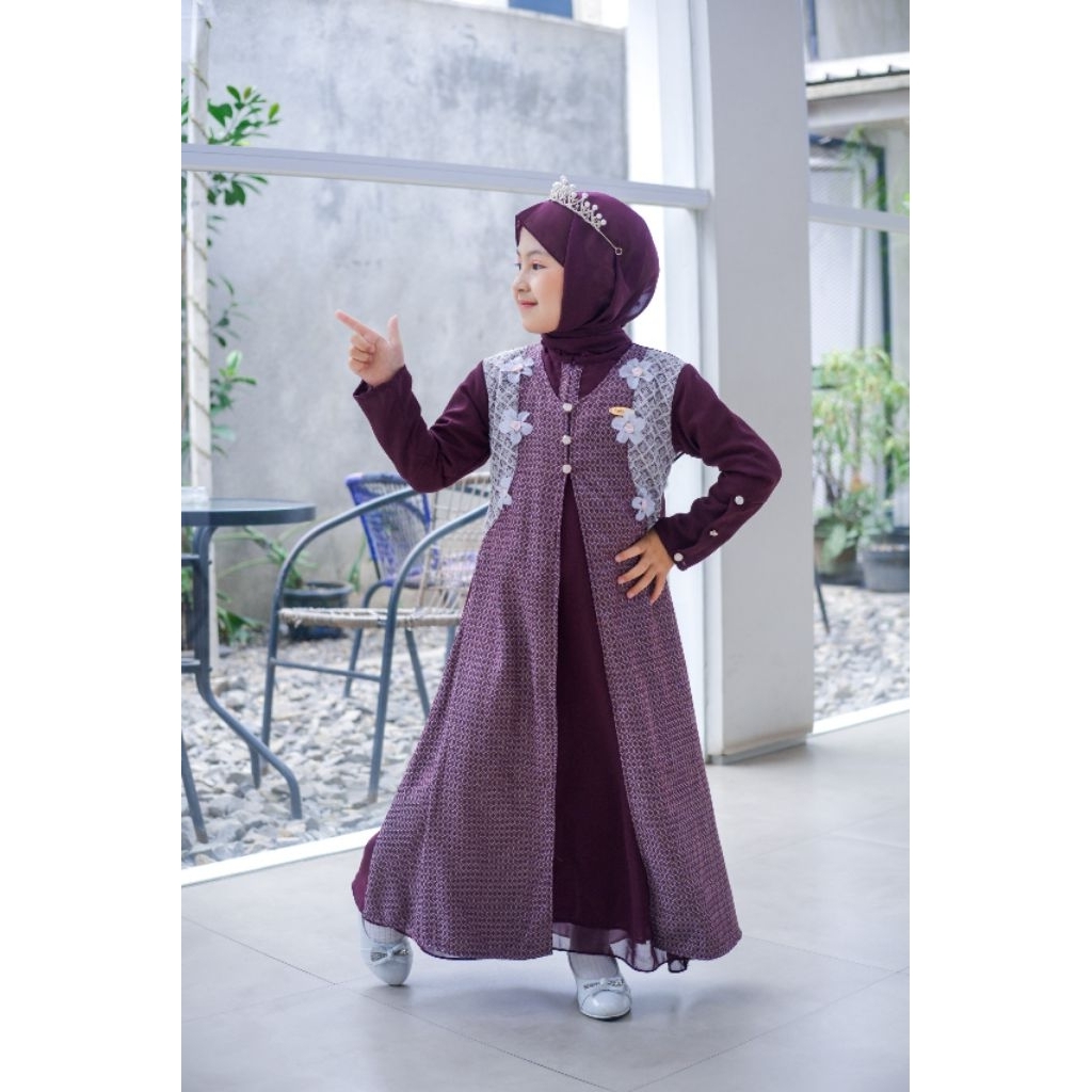 AISHA KIDS ( SET KIMAR ) GAMIS ANAK TERBARU DARI UMUR 3-12 THN  BAJU GAMIS ANAK KEKINIAN BAJU GAMIS 