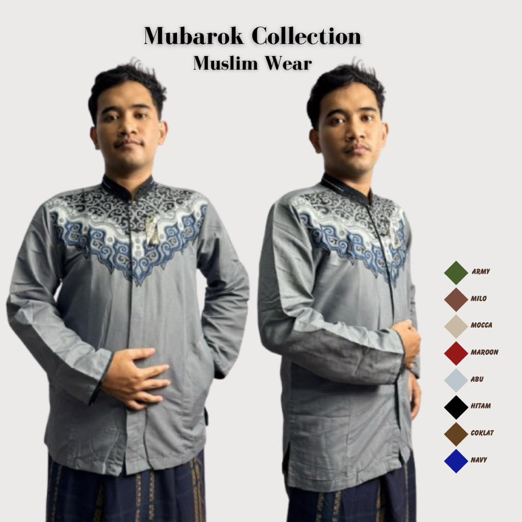 Baju koko poly katun pendek terbaru termurah baju koko taqwa muslim Mubarok collection