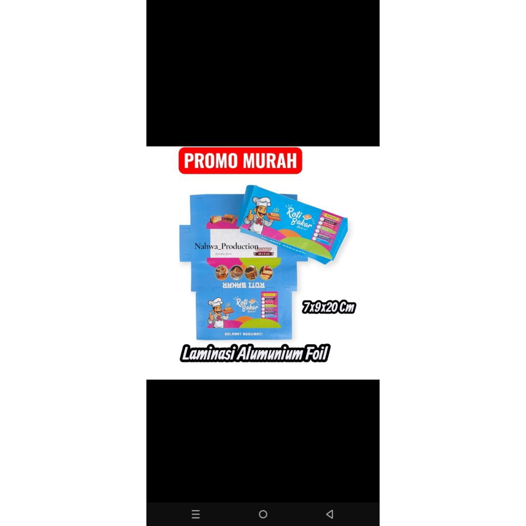 Dus roti bakar/wadah roti bakar/kemasan roti bakar/bungkus roti bakar 100 LEMBAR