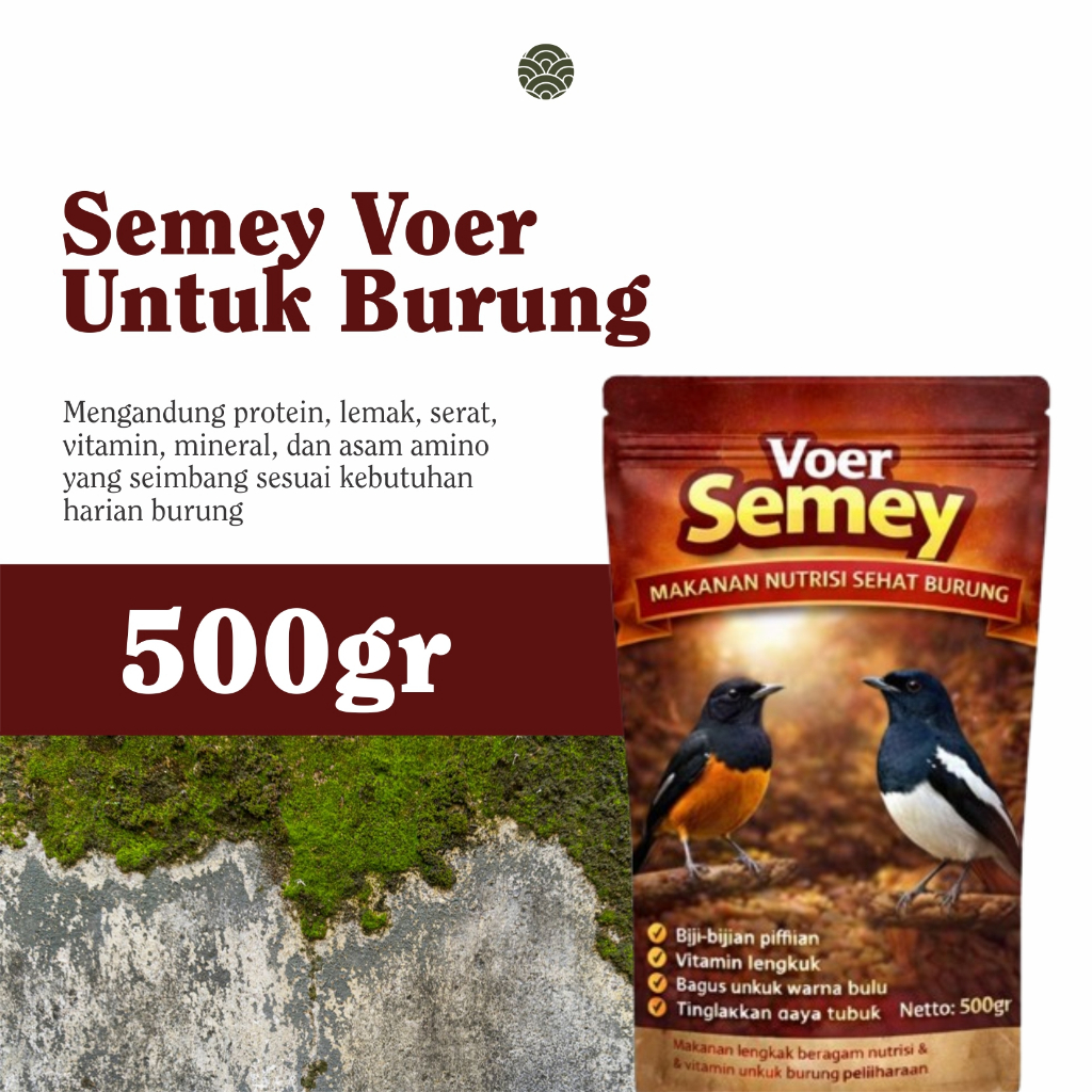Semey Voer Pakan Burung Murai Prenjak Kacer Burung Sehat Gacor 500gr