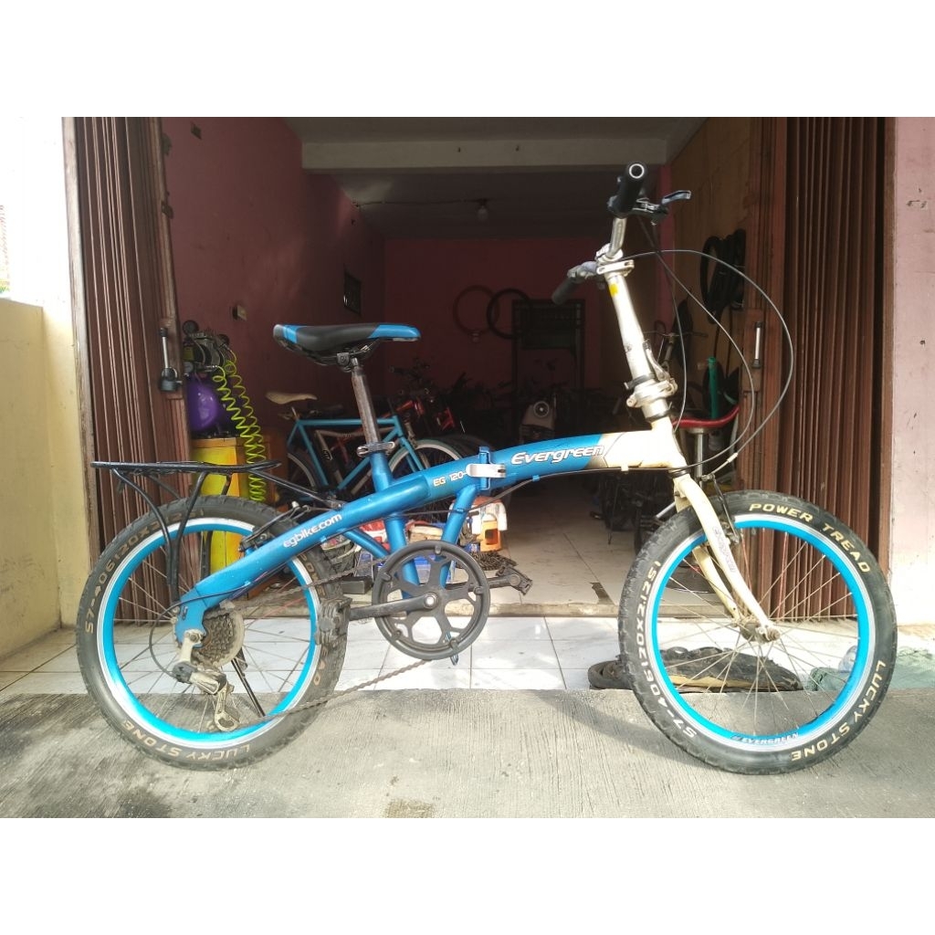 Sepeda Lipat Seken Evergreen UK 20 Inch Speed 6 Siap Pakai