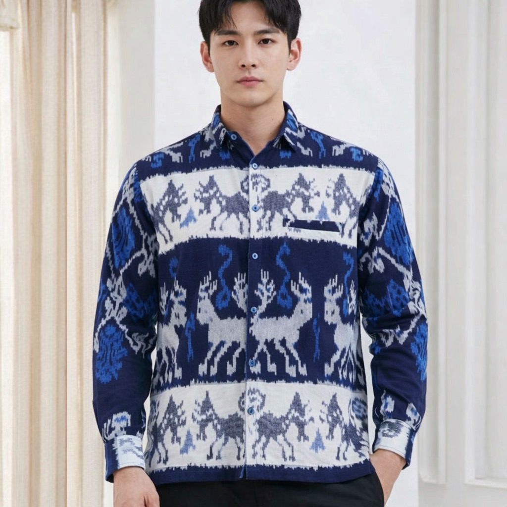 KEMEJA TENUN PRIA / KEMEJA TENUN PRIA MOTIF NTT