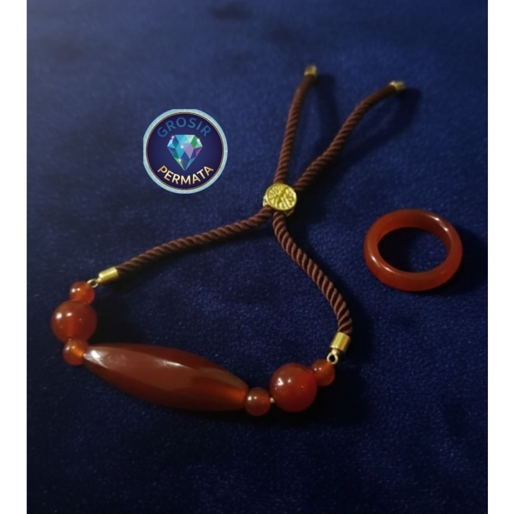 Gelang batu akik lilis lamiang dan cincin