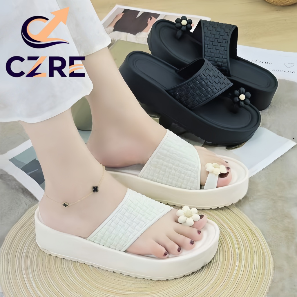 CZRE | Sandal Wanita Jepit Jelly Wedges Korea Style Terbaru 2026 Sandal Wedges Korea Style