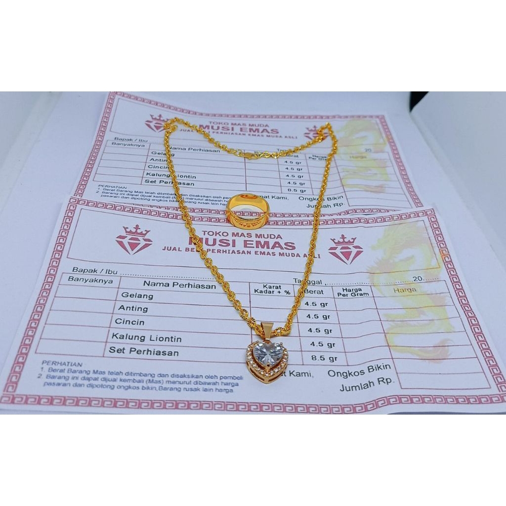 bisa cod kalung nuri pree cincin polos emas muda