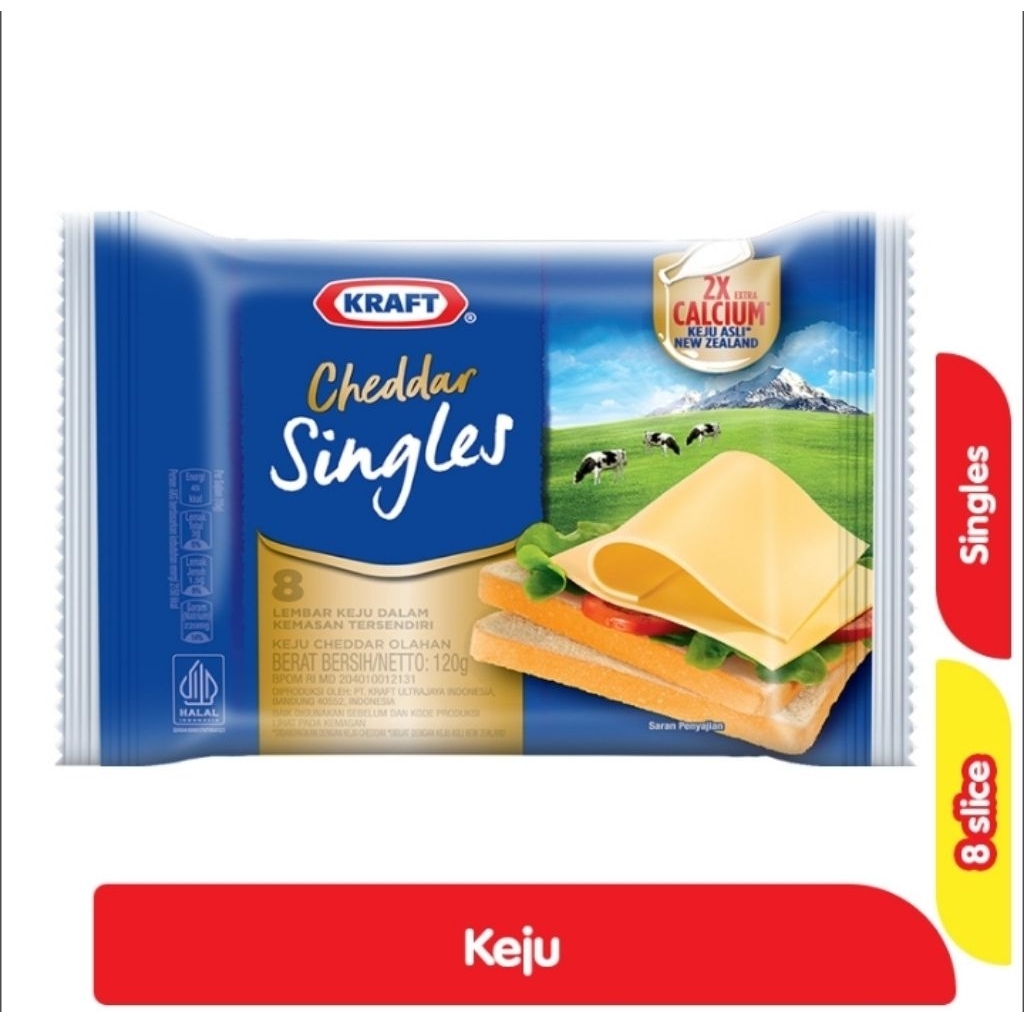 Kraft Keju Cheddar Singles 8 Lembar