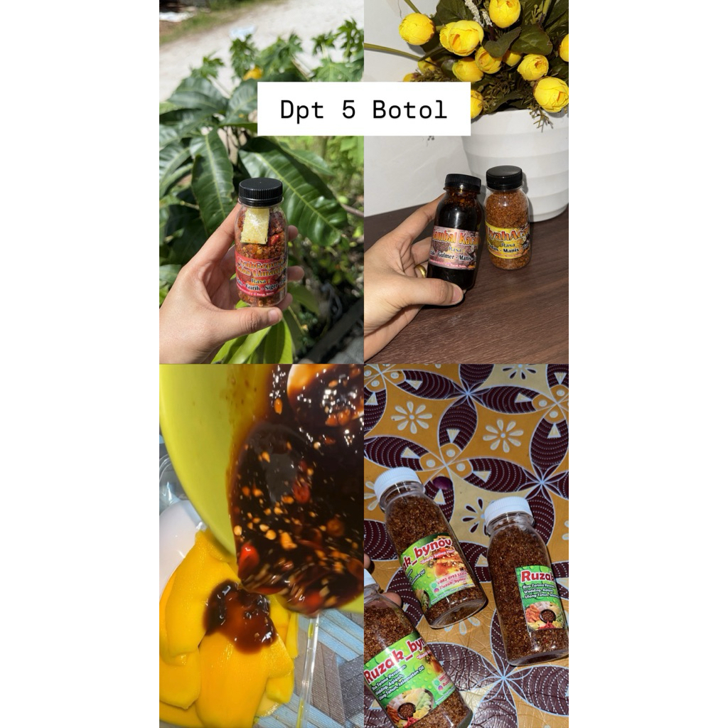5 BOTOL Uyah Acan,Geprek,Micin,Sambal Kacang,Asinan pedas