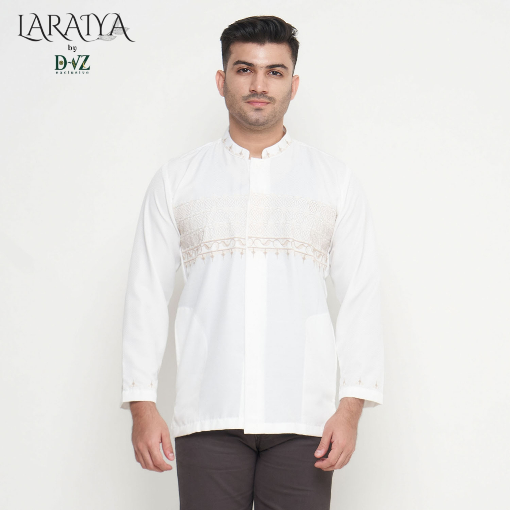 Baju Koko Muslim Pria Lengan Panjang Motif Bordir Kemeja Koko Pria Busana Muslim Pria Terbaru Baju K