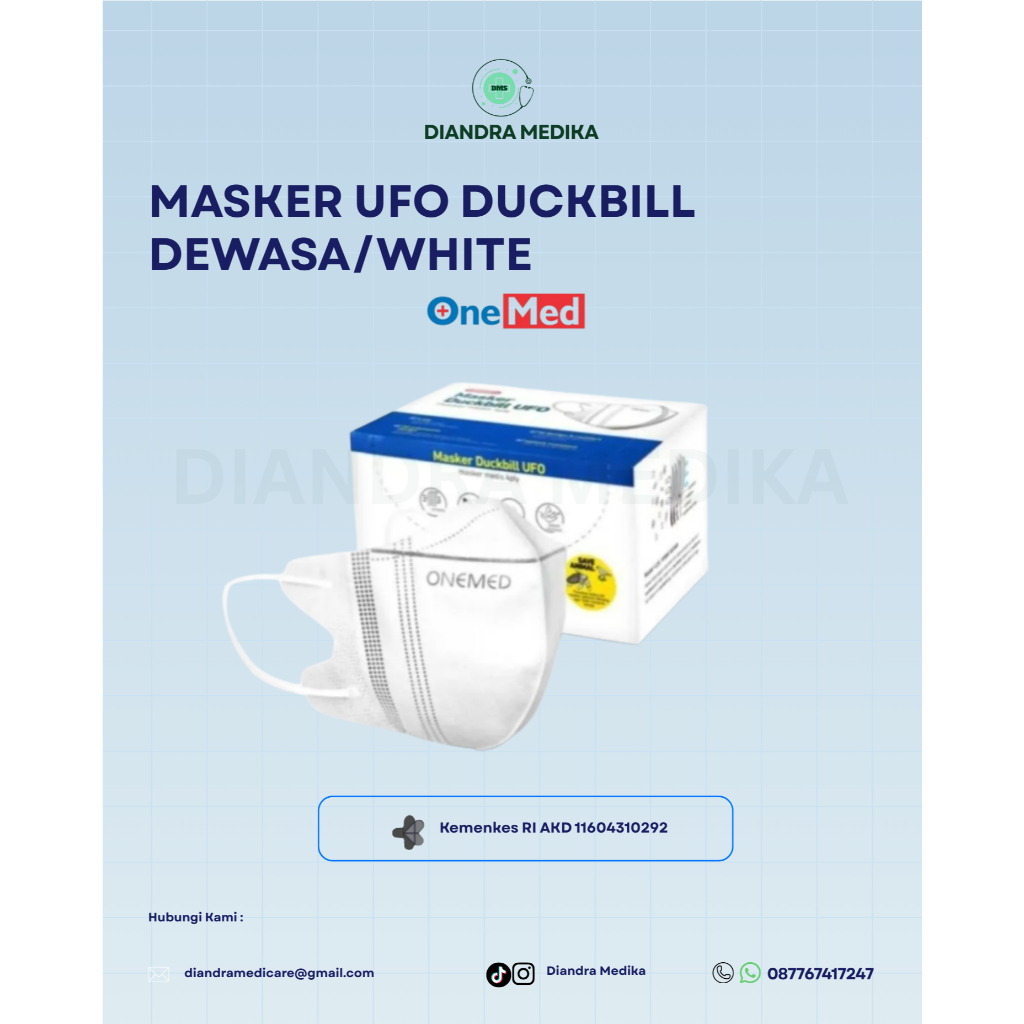 Masker UFO Duckbill OneMed Dewasa / Masker Duckbill OneMed / Masker Medis Duckbill UFO 4ply OneMed
