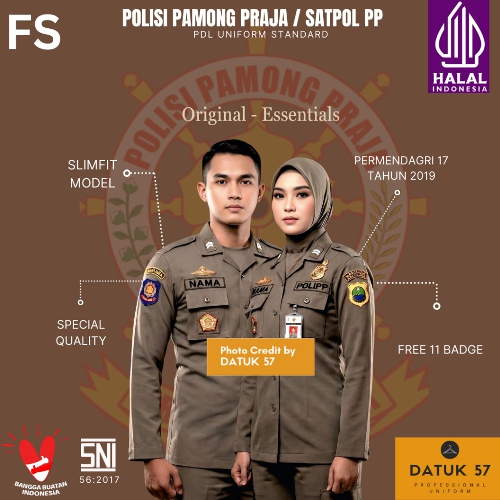 [FULL SET] Original Essentials by Datuk 57 : Seragam Kemeja Atasan Bawahan Celana PDL 1 PDL 2 Pakaia
