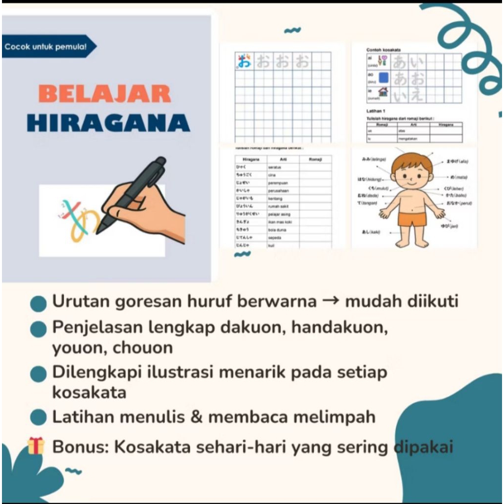 Buku latihan menulis hiragana katakana
