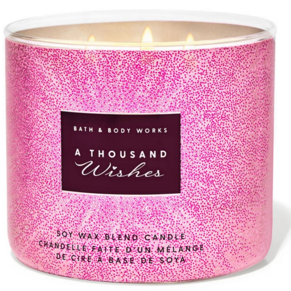 BBW A THOUSAND WISHES 3-WICK SCENTED CANDLE 411 G LILIN WANGI 3 SUMBU UKURAN BESAR PENGHARUM RUANGAN