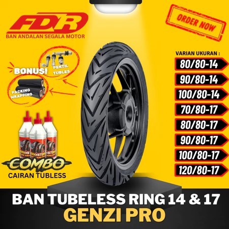 FDR GENZI PRO RING 14 RING 17 / BAN FDR TUBLES GENZI PRO / BAN FDR TUBELESS RING 14 & 17 ( 80/80-14 