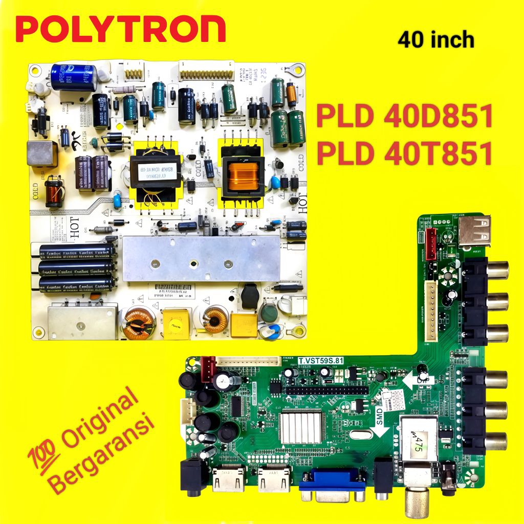 MB & PSU TV LED POLYTRON 40 inch PLD 40D851 40T851 PLD40D851 PLD40T851 40" Original Power Supply & M