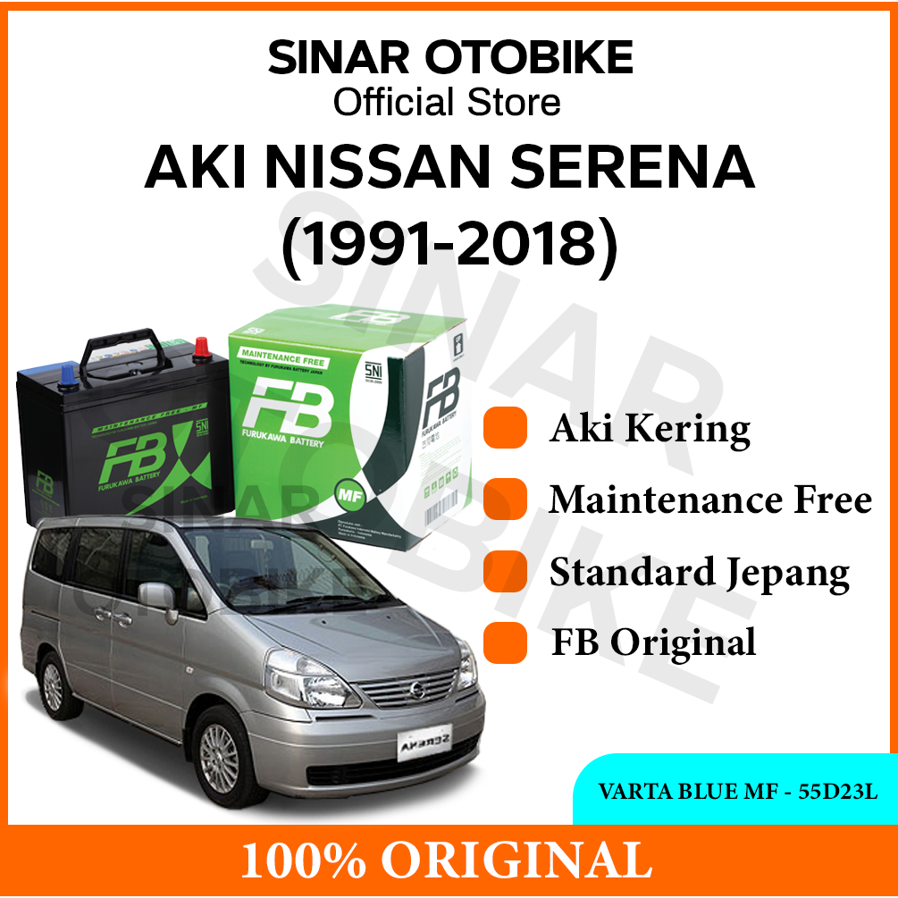 AKI NISSAN SERENA LAMA FURUKAWA BATTERY MF KERING 55D23L