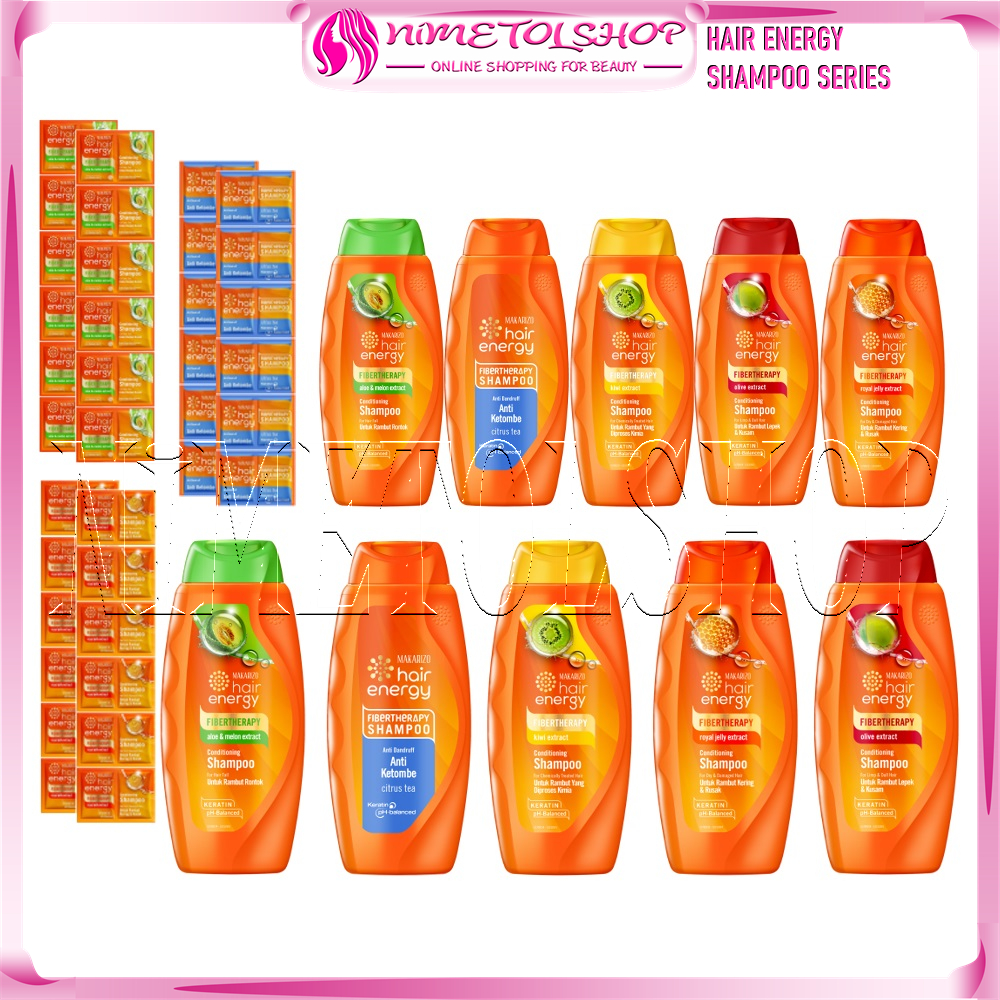 MAKARIZO Hair Energy SERIES Shampoo 9ml 170ml 330ml Fibertherapy Conditioning Keratin Rontok Ketombe