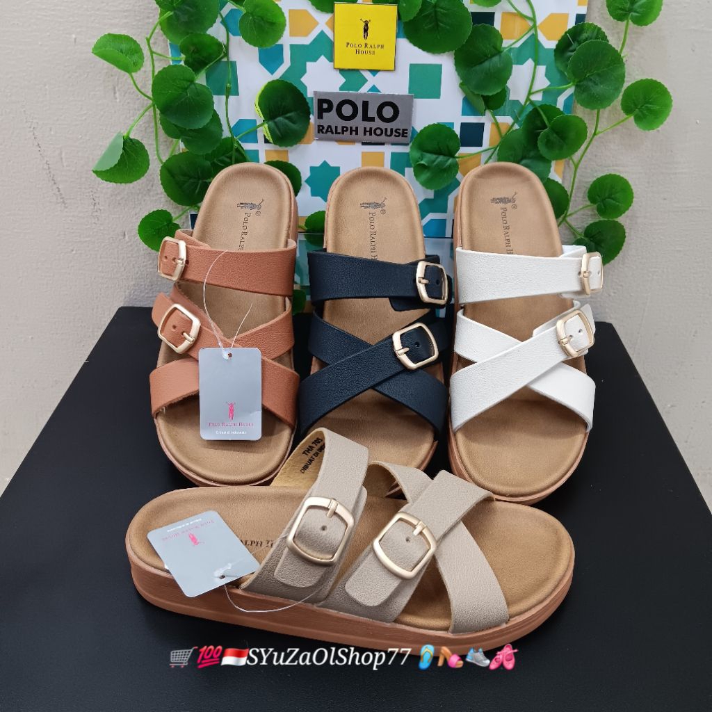 [Bisa COD/100% Original/Art THA 705] Sandal Wanita POLO RALPH HOUSE/Sandal Wanita/Sandal Slide Wanit