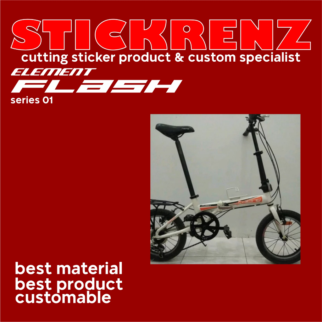 Cutting Sticker Stiker Frame Sepeda Lipat Element Flash 01 Custom