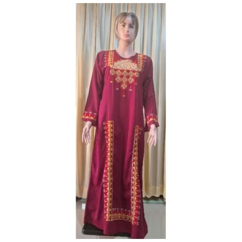 gamis wanita merah maroon