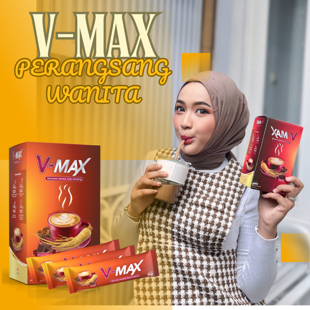 V-MAX Kopi Gingseng Rasa kopi perangsan pemikat wanita kuat tahan lama kopi
