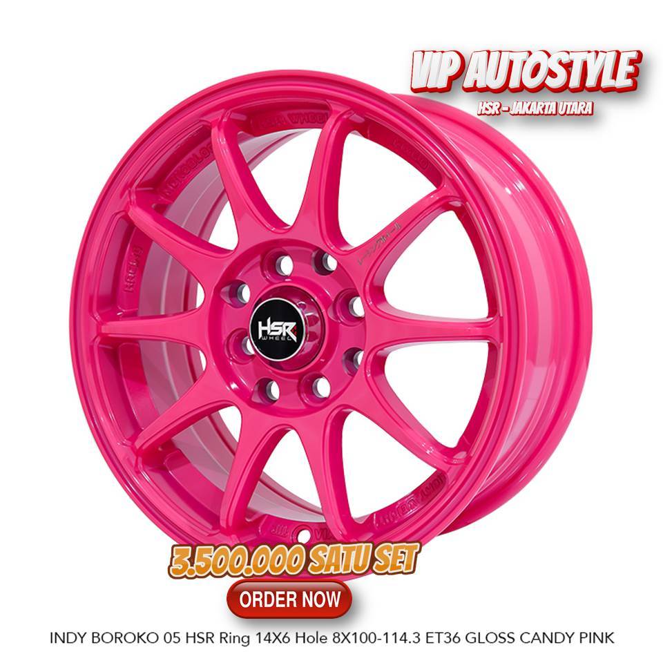 Velg Wuling Air ev Ring 14 Lebar 6 HSR Indy PINK - HSR jakarta utara