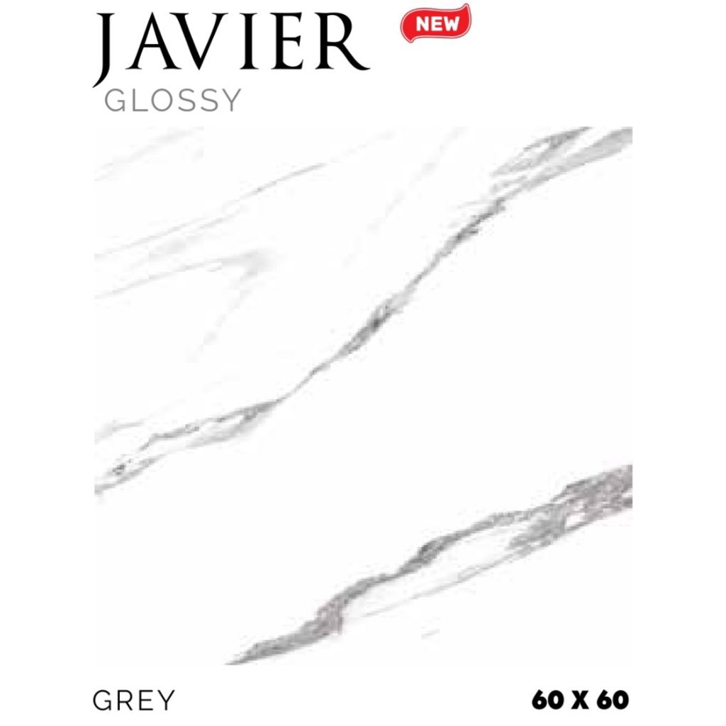 Granit White Body Merk Platinum Javier Grey ukuran 60x60 cm tekstur Glossy