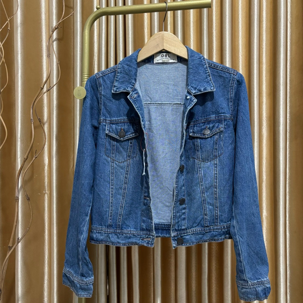 jaket jeans jacket denim wanita woman girls 2nd street pl prelov pre loved