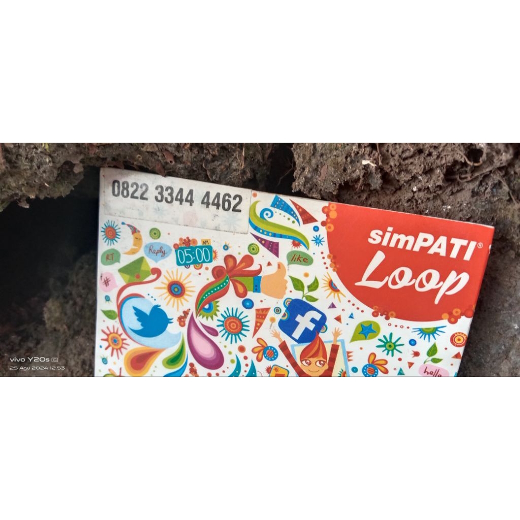 Kartu Perdana Telkomsel Nomor Cantik Simpati Loop Batik 08 22 33 4444 62
