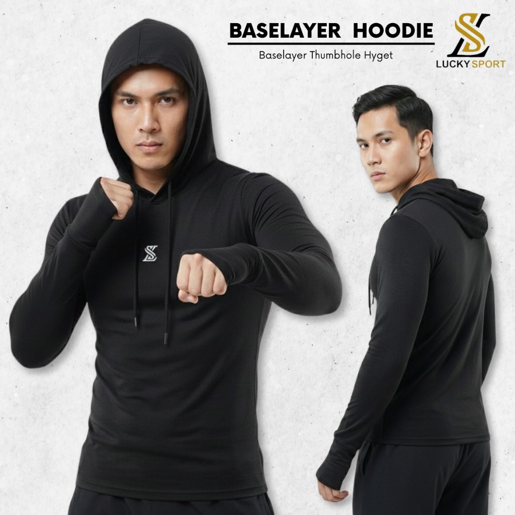 Baselayer Manset Pria Wanita Manset Hoodie Olahraga Baselayer Hoodie Kupluk Ketat Murah Mantap GOOD 