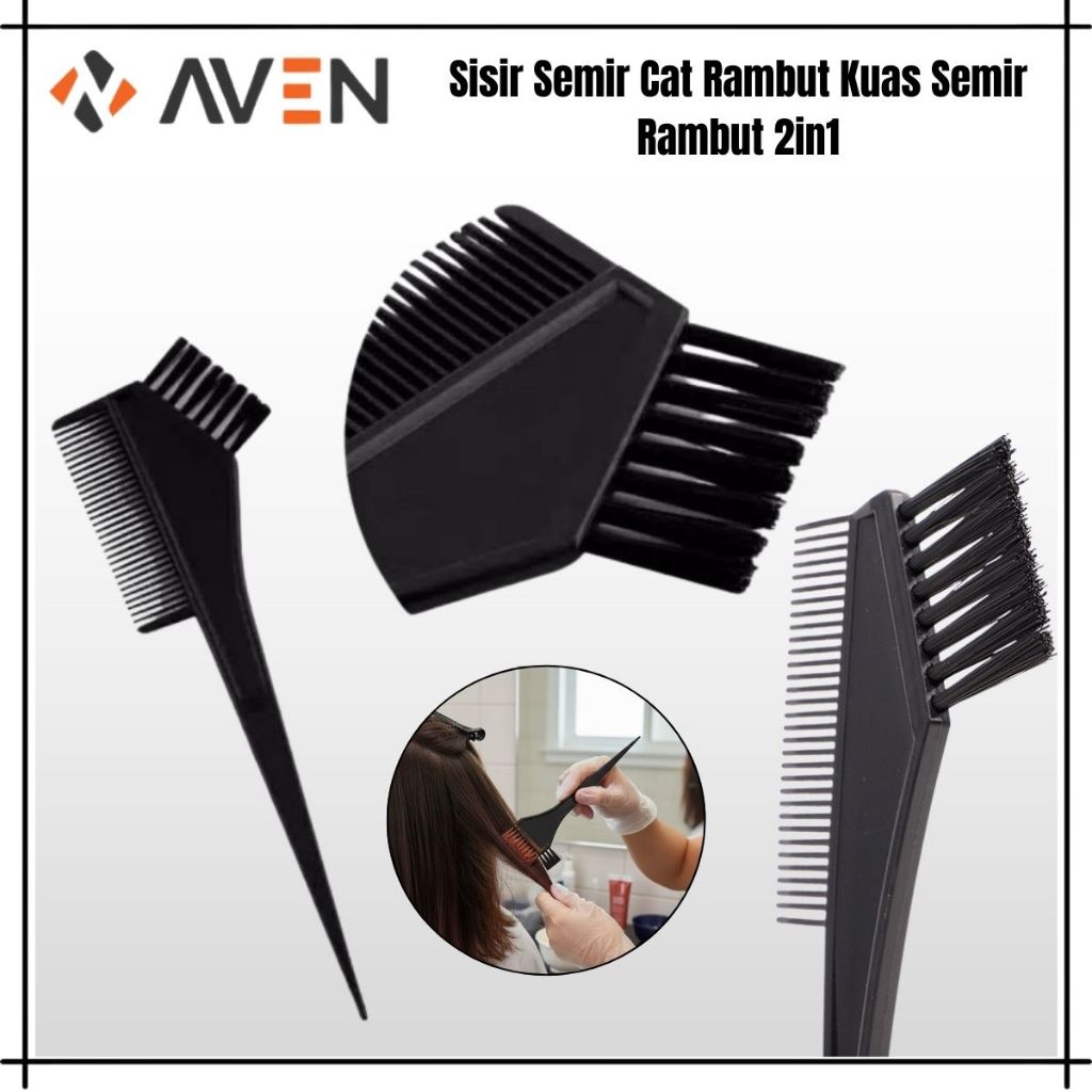 AVEN Sisir Semir Cat Rambut | Kuas Semir Rambut 2in1 Peralatan Mewarnai Rambut Ala Salon Profesional