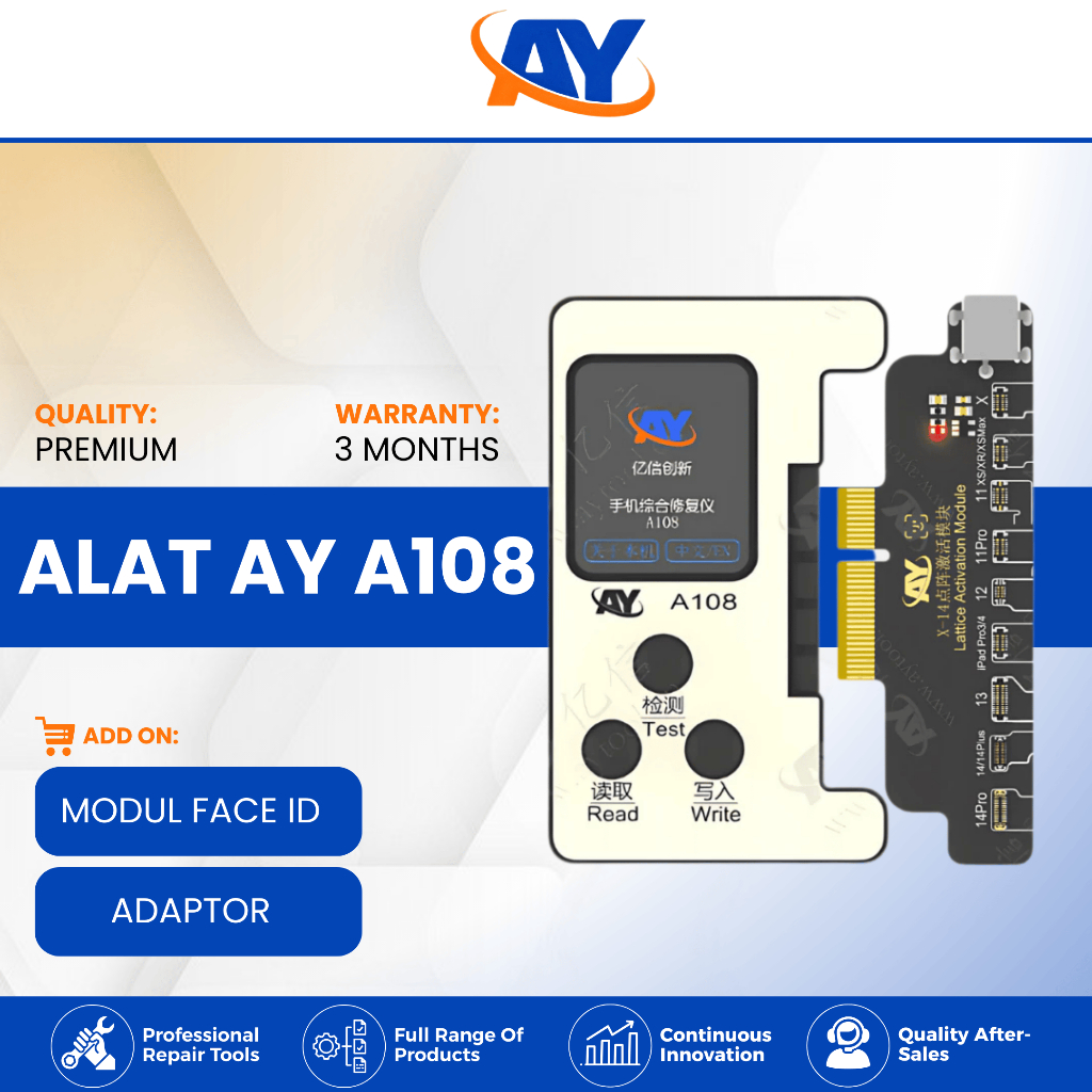 AY - Alat AY A108 Repair Fullset Modul Face ID & Adaptor Original