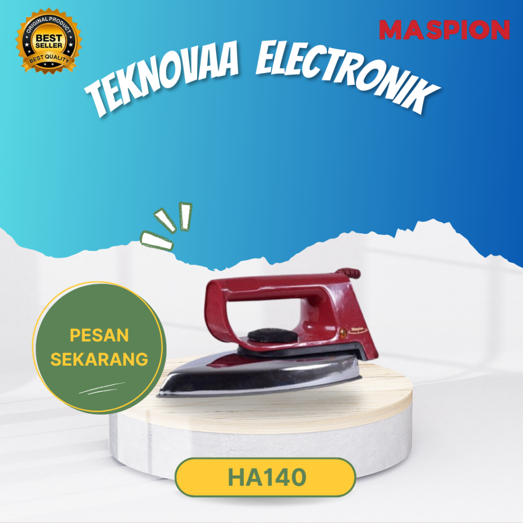 MASPION SETRIKA HA 140 DRY IRON/HA-140/HA140/MASPION SETRIKA LISTRIK ORIGINAL MASPION/GARANSI RESMI