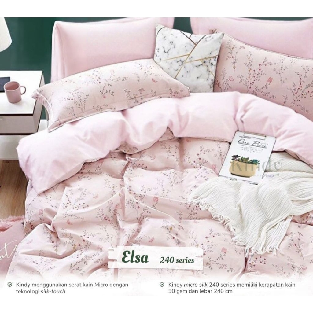 Sprei anti geser sprei dewasa bunga elsa pink uk terlengkap tinggi 20 sampai 40 sprei Tinggi 30 spre
