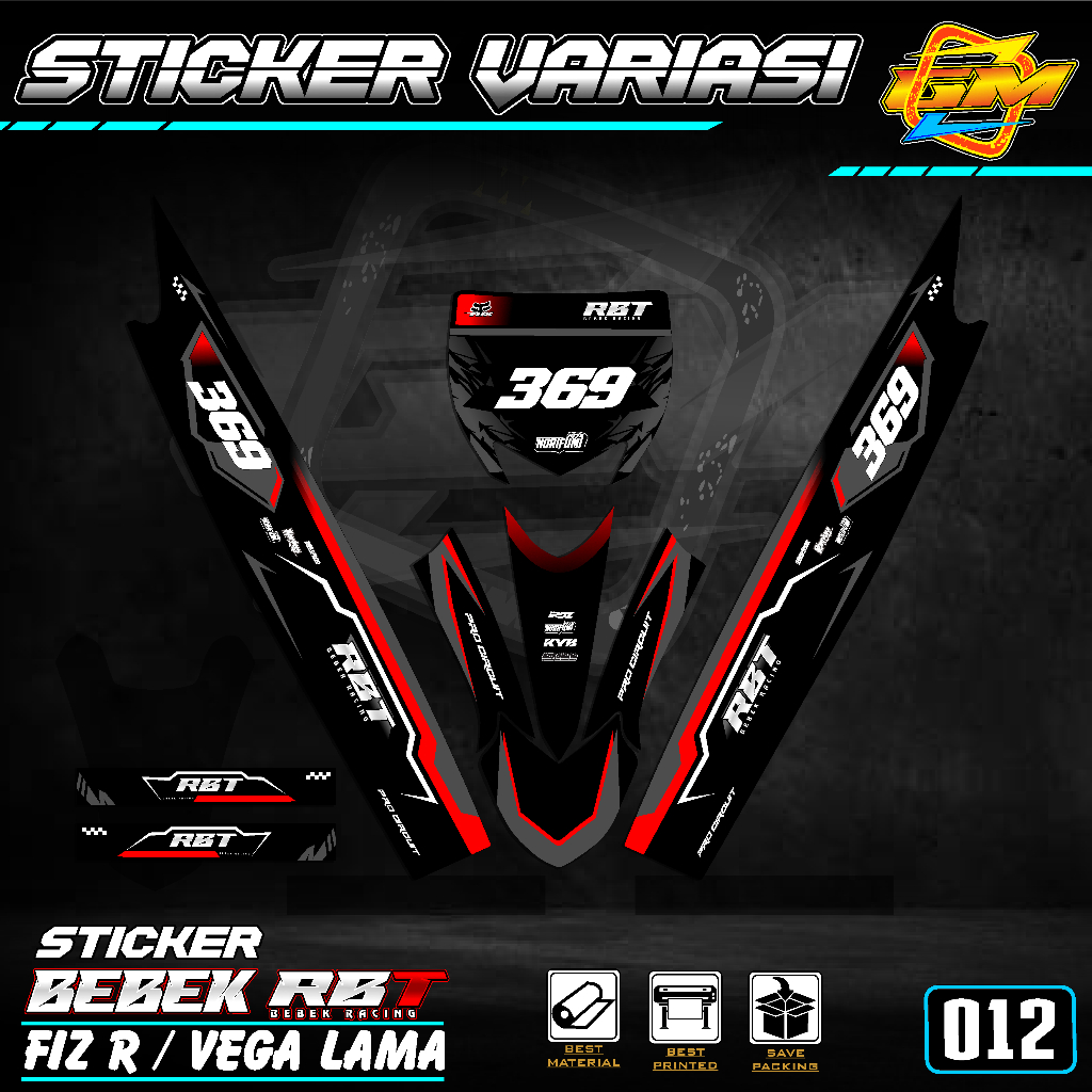 [BISA CUSTOM] STICKER RBT MOTOR FIZ R - VEGA OLD BEBEK SUPERMOTO MOTOR TRABAS 012