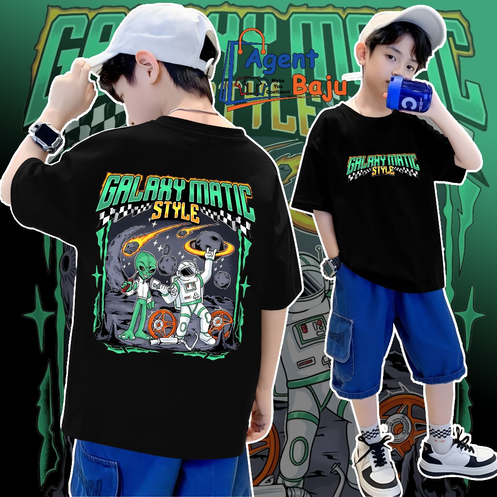 Kaos anak otomotif depan belakang motif motor galaxy matic style