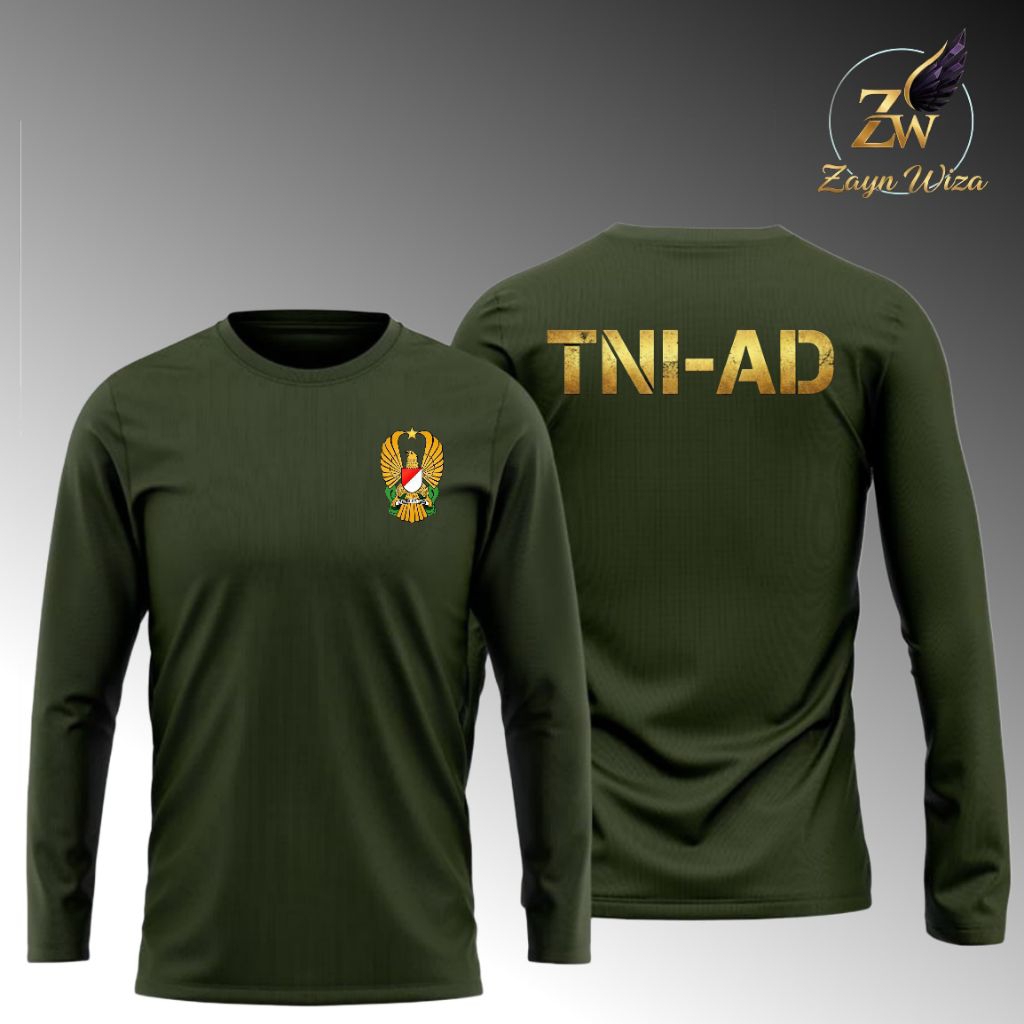 kaos TNI AD lengan panjang kaos lengan panjang dryfit brazil bisa COD free custom