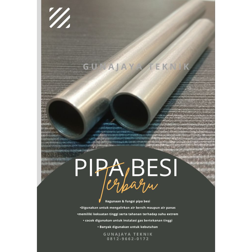 pipa besi diameter 8 mm tebal 1 mm