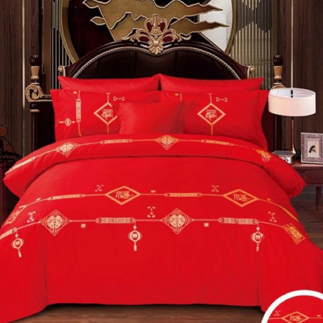 BIOSIBEDDING SPREI SUANGXI KATUN JEPANG ORIGINAL CUSTOM SEMUA SIZE - SPREI MERAH CHINESE WEDDING BIS