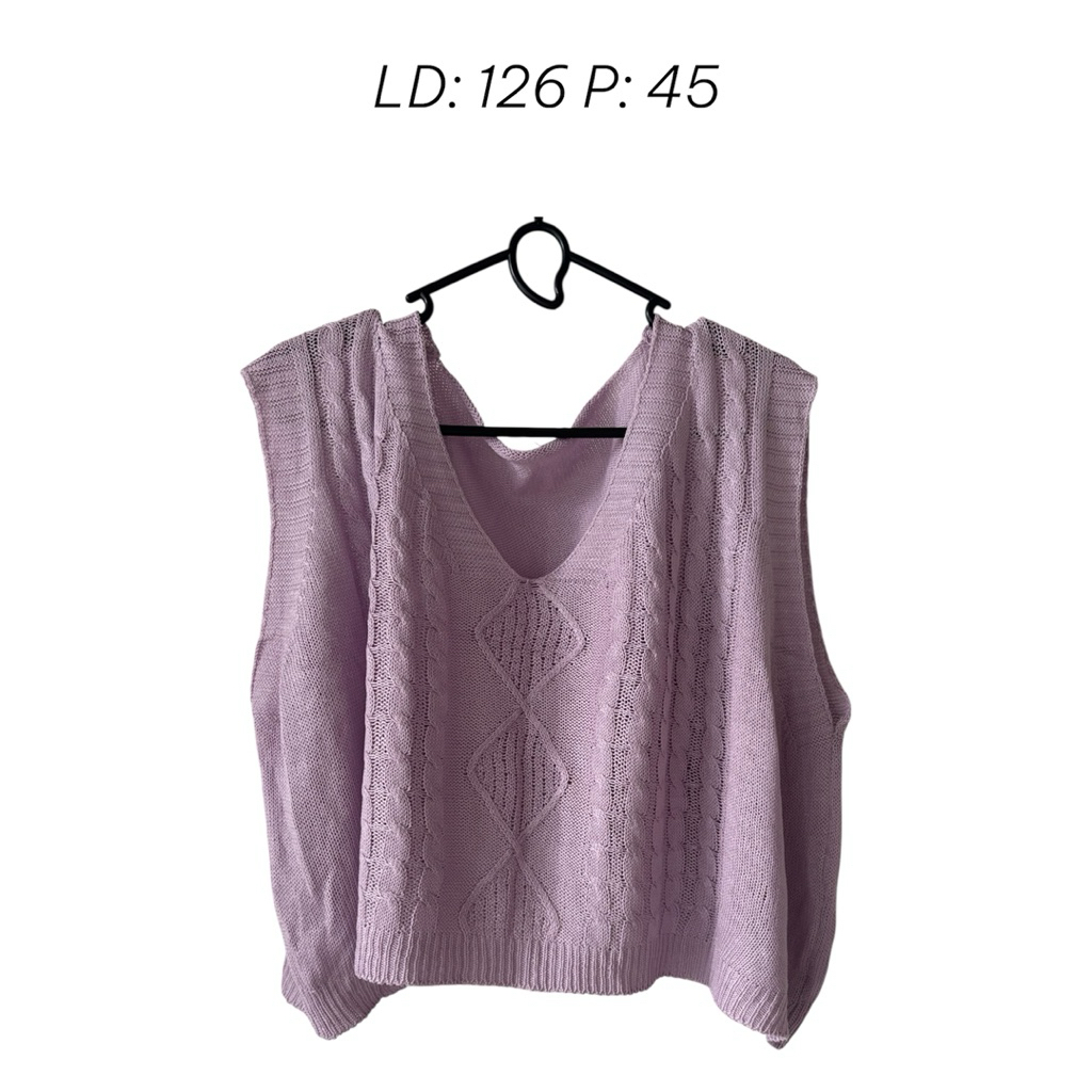 Atasan Wanita Rajut Ungu/Tanktop Knit Purple
