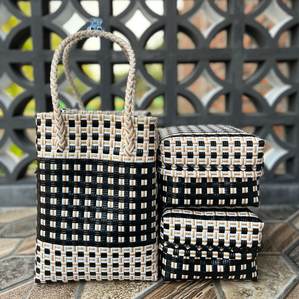 Tas Anyaman Jali Set Keben 4 dan 2 Termasuk Besek Bambu