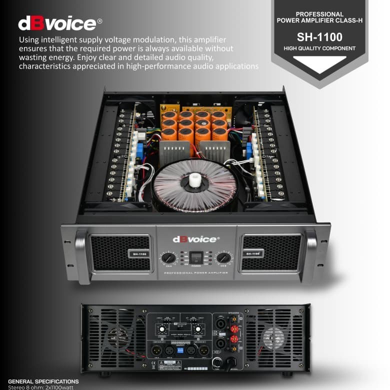 Terbaru Professional Power Amplifier Kelas-H 2x1100watt Model SH-1100 Original dBvoice