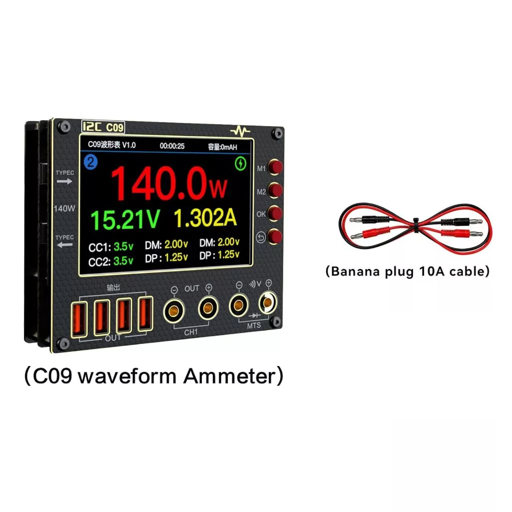 I2C C09 WAVEFORM AMMETER DIGITAL TESTER ORIGINAL - C09 WAVEFORM AMMETER DIGITAL 8 IN 1 MULTIFUNGSI A