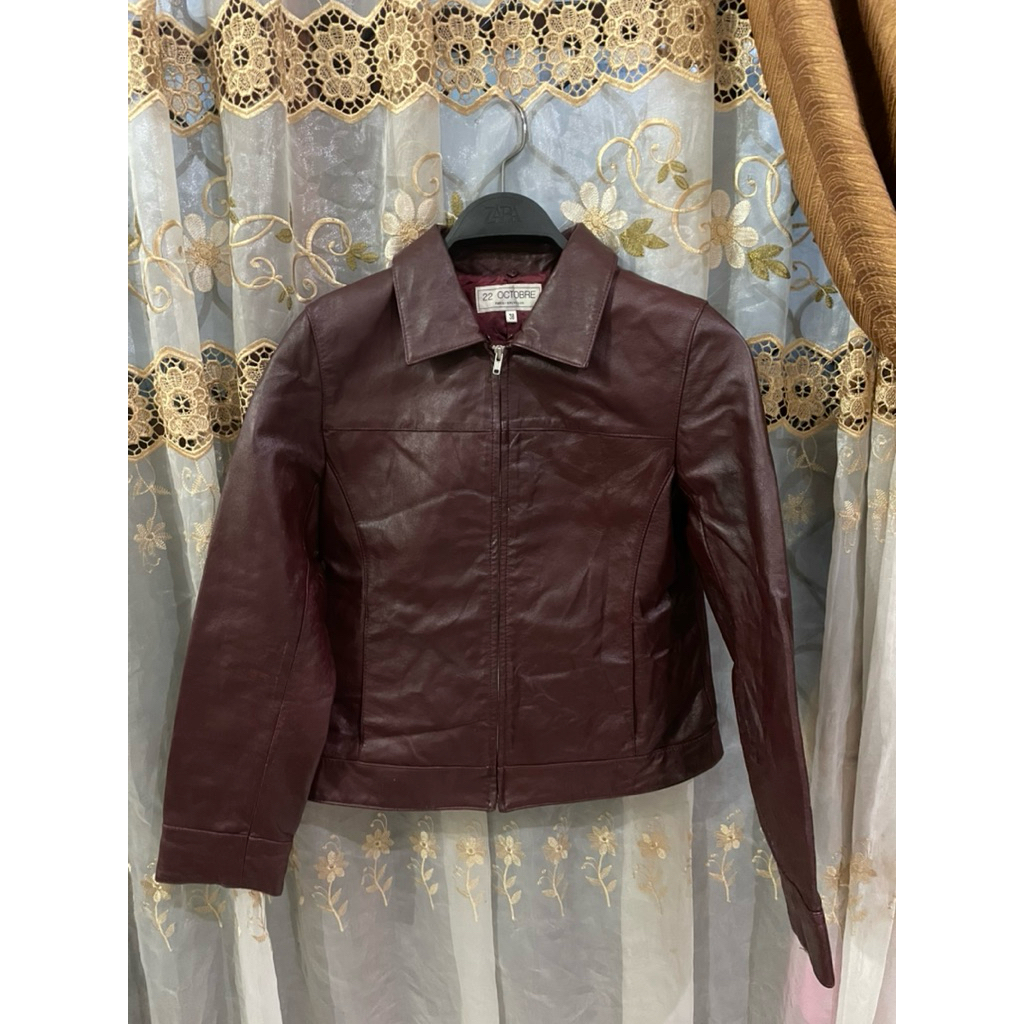 Maroon B2 Leather Jacket “22 Octobre” Original