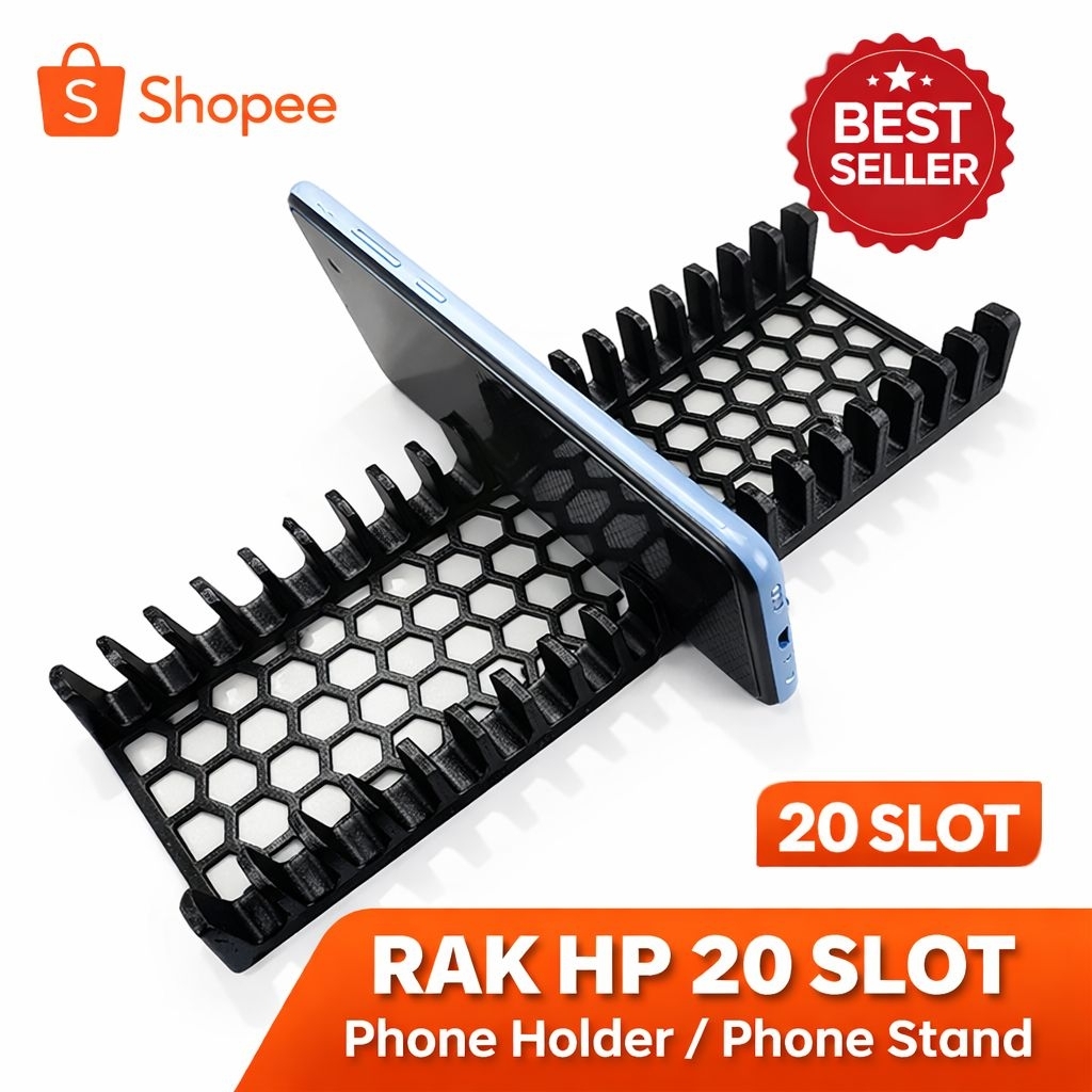 Rak HP Handphone Organizer Tempat HP Dudukan HP 20 Slot Aksesoris Konter Hp